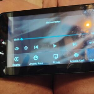 Black Car Audio Display with Bluetooth Connectivity